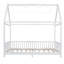 Wood House Bed with Guardrail and LED-1506898084