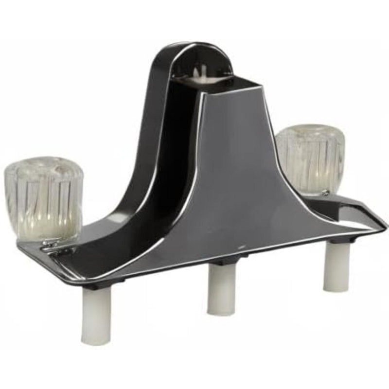 Robinet pour centre de douche mobile pour mobile home avec robinet 2 poignées chrome et acrylique transparent 3156X