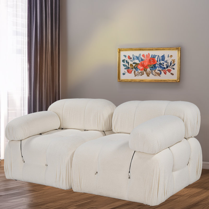 Causeuse modulaire personnalisable à 2 places avec dossier et mécanisme d'accoudoirs amovibles