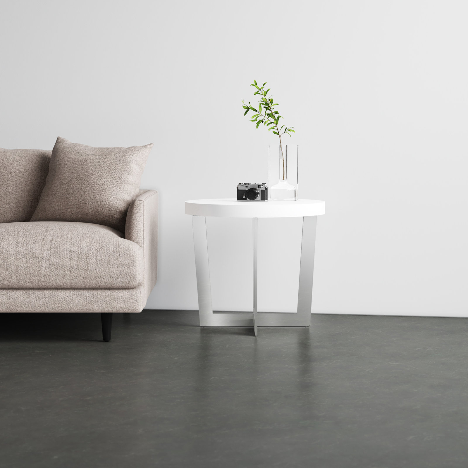 Jackson 24" End Table, Alabaster