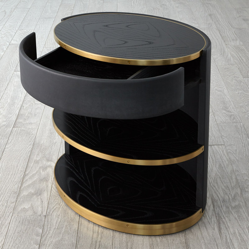 Ellipse Bedside Cabinet, Black