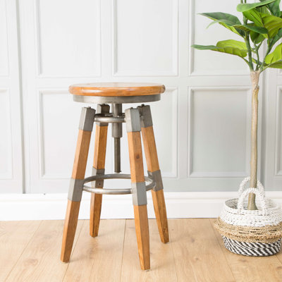 Yessenia Swivel Adjustable Height Counter Stool with Metal Frame