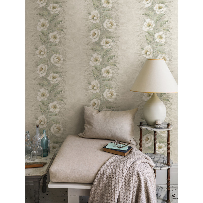 Rouleau de papier peint L 33 pi x l 20,5 po Dutch Garland, Gris