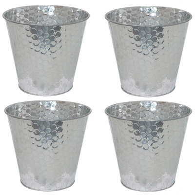 Seaux en acier galvanisé 4,1 gallons Mittler avec motif hexagonal - Argent