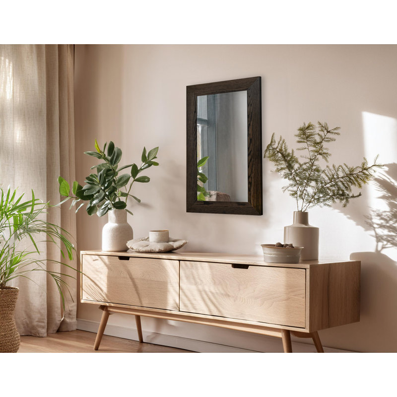 Miroir en bois franc Lark Manor ™ Ozark, 33 po x 18 po, Ébène