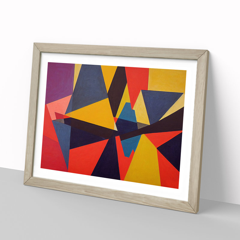 XH1022-8676X Suprematism Abstract Art Vol.7 - Single Picture Frame Print, 46cm H x 64cm W x 2cm D, Oak