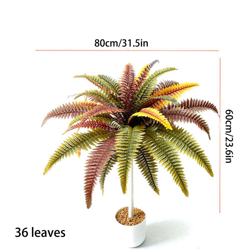 Bouquet de fougères artificielles pour l'extérieur, H 23,6 po x l 31,5 po x P 31,5 po