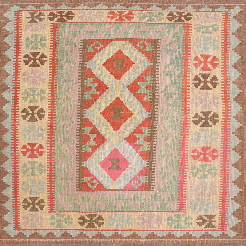 Tapis contemporain orange, Rectangle 2 pi x 5 pi