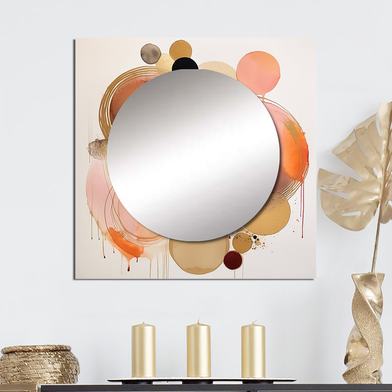 Moiriosa - Miroir mural géométrique de salon, 29 po x 29 po