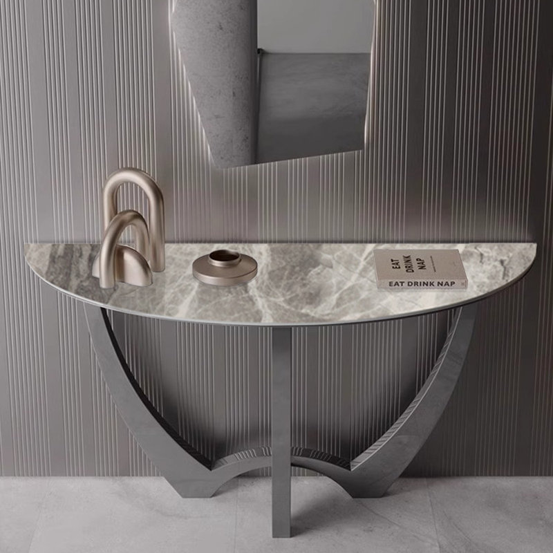 Console italienne de luxe italienne, Gris, H 31,5 po x l 47,2 po x P 15,7 po
