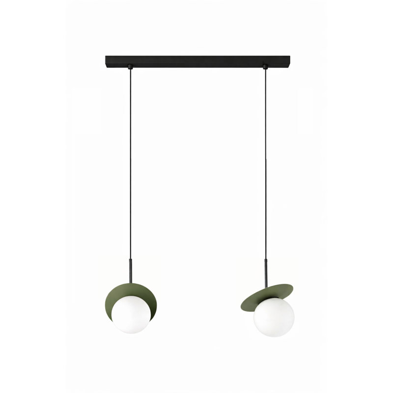 - Light Pendant, 120cm H x 55cm W, Black/Khaki