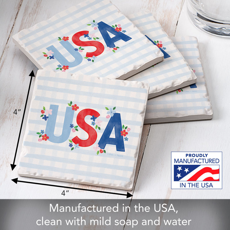Paquet de 4 sous-verres USA