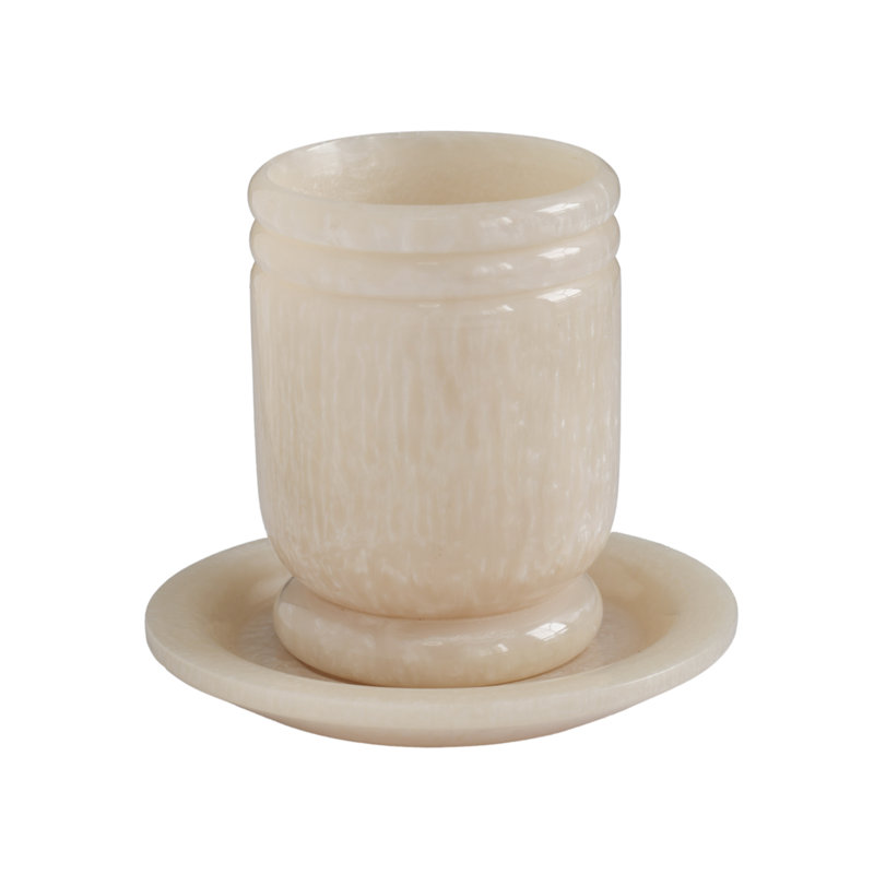 Coupe cannelée cannelée en résine, Beige