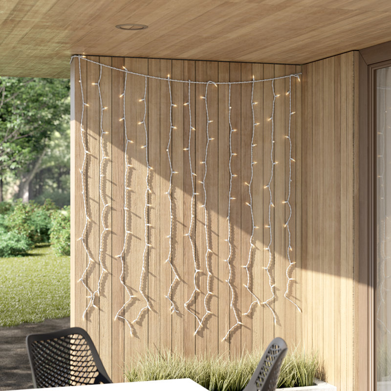 Caln Indoor 150 - Bulb 6'' Plug-in Curtain String Light, Non-Twinkle