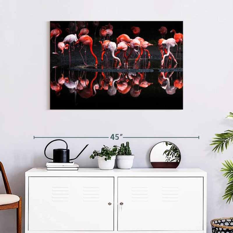 Flamingo Reflections, 24" H x 36" W