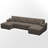 Bianca U-Shape 4 Seats Wide Plush Corduroy Modular Sofa Memory Foam Sectional With Storage For Living Room-755396557