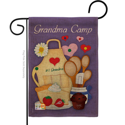 En toile jute 2 côtés 18,5 x 13 po grand camp, impression spéciale drapeau de jardin