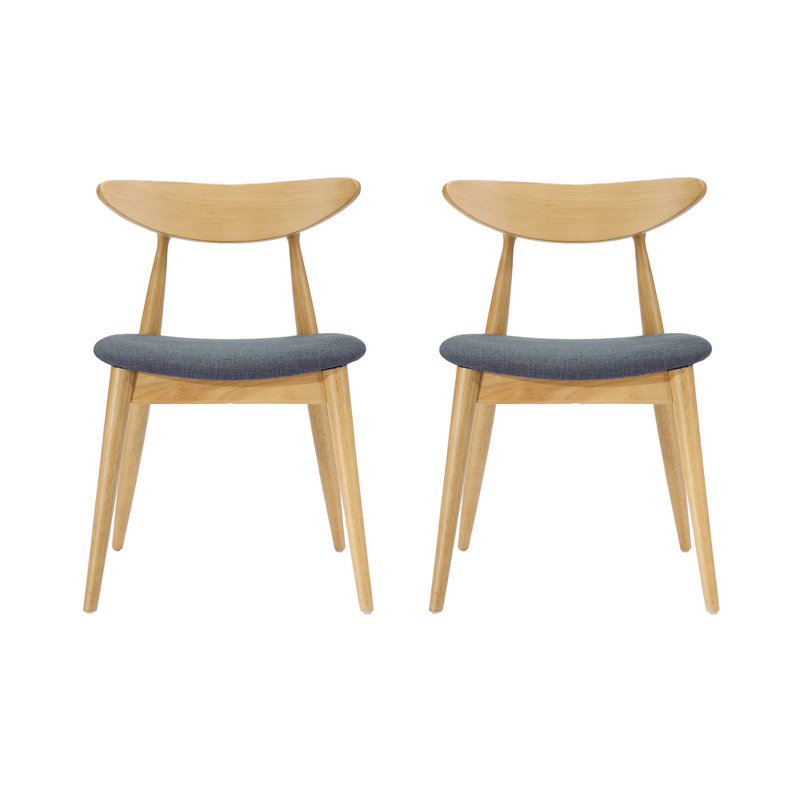 Retro Dining Chair, Gray, Natural