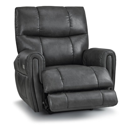 Dual-Motor Power Lay-Flat Recliner Chair with Heat, Vibration Massage, Infinite Position, Faux Leather