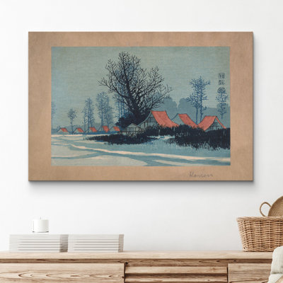 Japanese Country Landscape Rustic Vintage Pictures, Giclee Canvas Digital Print Framed Wall Art