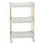 3 Tier Slim Slide Out Storage Trolley w/ Wood Legs and Castor Wheels-1109219861