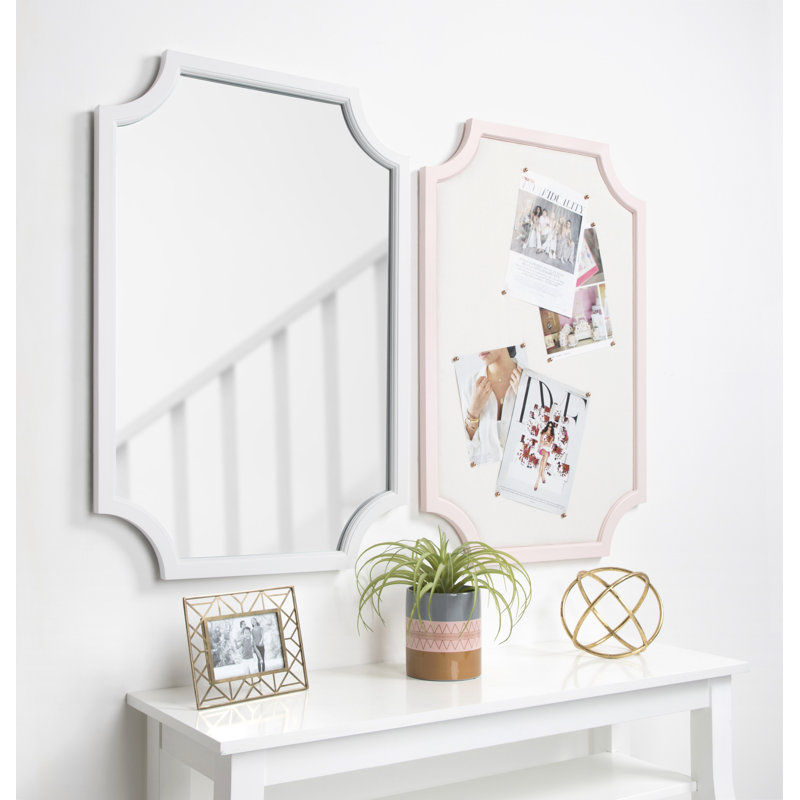 Miroir d'appoint Mertztown Glam, Blanc, 36 po x 24 po