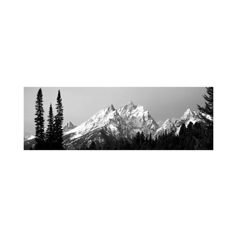 Cathédrale, parc national de Grand Teton WY - Giclée sur toile tendue avec châssis, H 16 po x l 48 po
