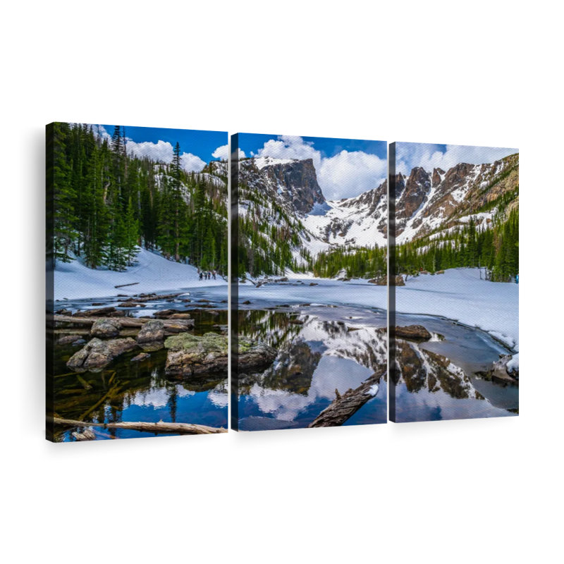 " Dream Lake In Rocky Mountain " 3 - Pieces on, 36" H x 57" W