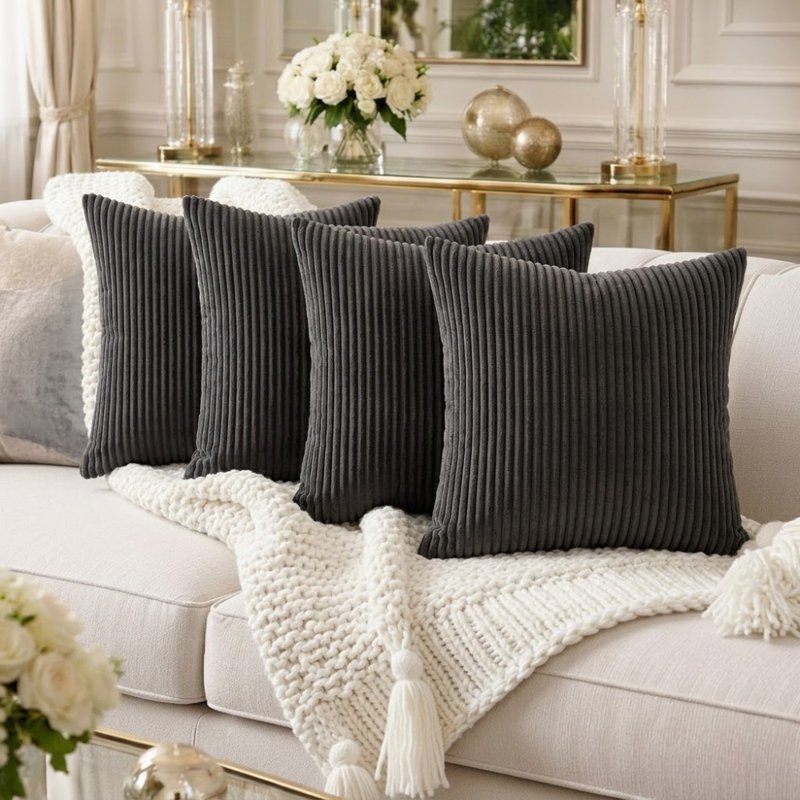 Pack Of 1 Corduroy Square Scatter Cushion Cover