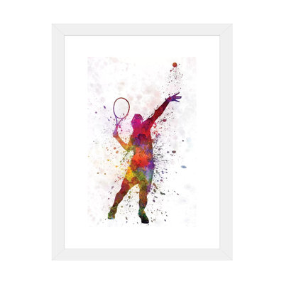 " Tennis Player At Service Serving Silhouette I " by Paul Rommer