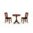 3 Piece Dinette Set for Small Spaces Contains a Round Dining Table with Pedestal and 2 Linen Fabric Dining Room Chairs, 30x30 Inch, Mahogany-1260750294-1329530062