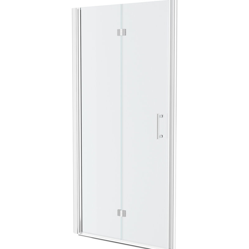 Porte de douche pliante l 34 "x H 72" avec verre trempé - Matériaux de haute qualité pour l'eau, élément de salle de bain élégant pour l'eau, peu encombrant