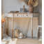 Console courbée de style antique avec plateau en bois rustique