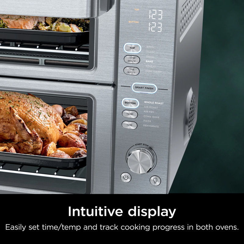 Ninja 12-in-1 DoubleStack XL Countertop Oven and Air Fryer, SmartFinish with DualZone technology, DCT601