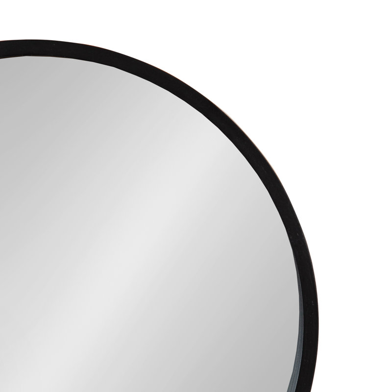 Travis Modern Round Wall Mirror Set, Black