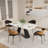 63'' To 94'' Extendable Rectangular Sintered Stone Dining Table For 6-10 With Sintered Stone Tabletop And Metal Base