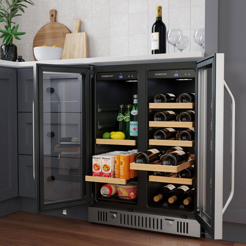 24 Inch Wide 18 Bottle Capacity and 47 Can Capacity Wine and Beverage Cooler