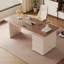 Bureau à 3 tiroirs brun noyer + blanc massif + bois manufacturé-1496532282-1496532287