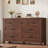Modern Classic Walnut Dresser with 7 Spacious Drawers, Freestanding Storage Unit for Bedroom or Living Room-933634378