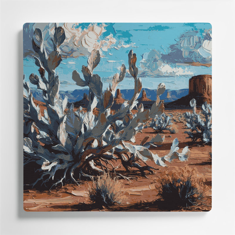 «Southwestern Plants Sagebrush», art mural brun en métal, 12" H x 12" W