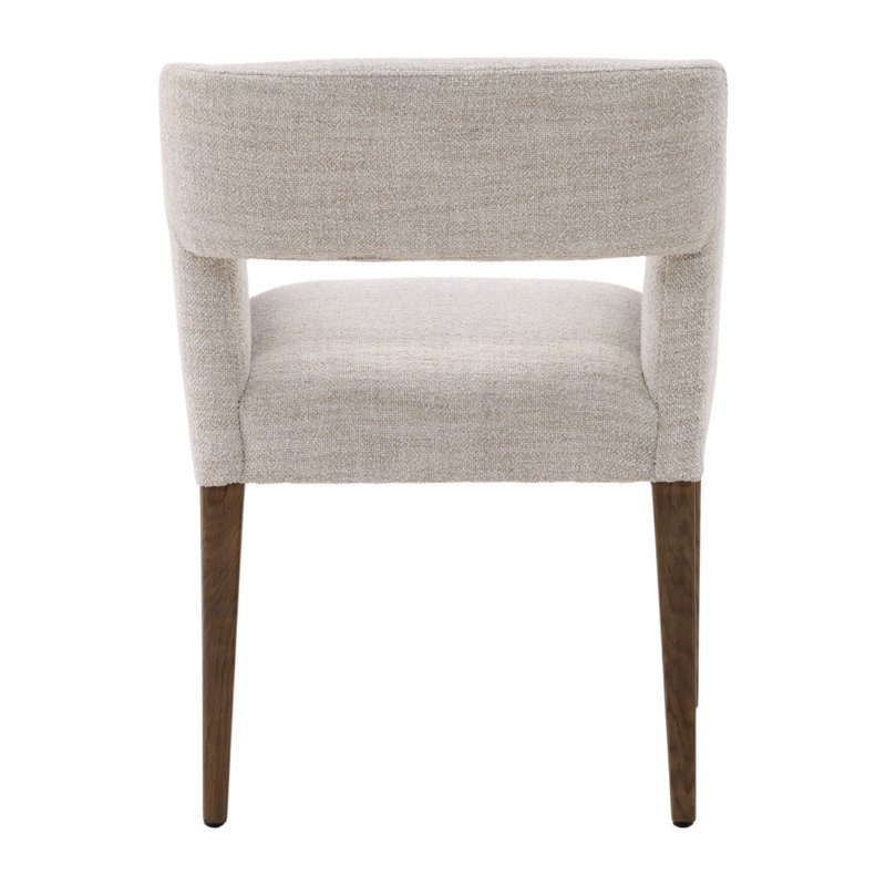 Booker Oak Wood Upholstered Dining Chair, Cream