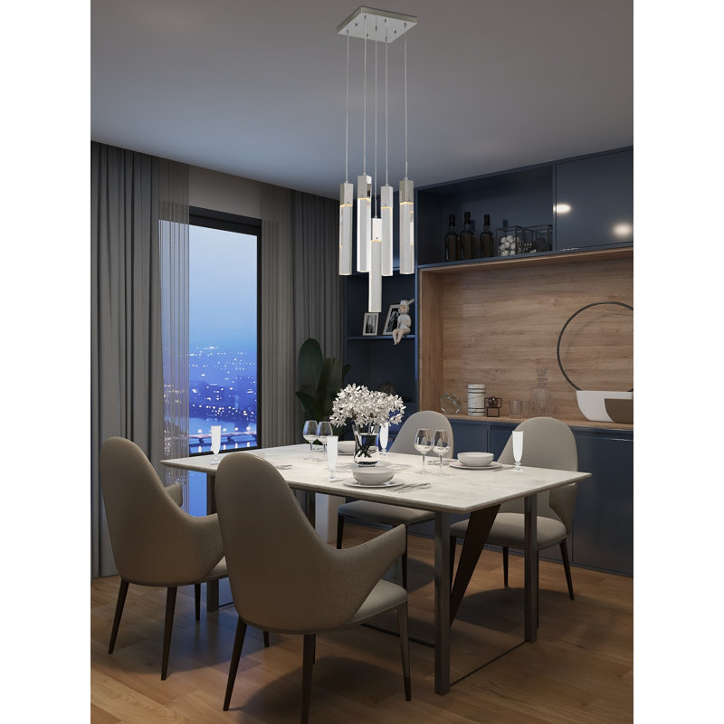 5-Light Chrome Chandelier With A Clear Crystal, Chrome, Clear