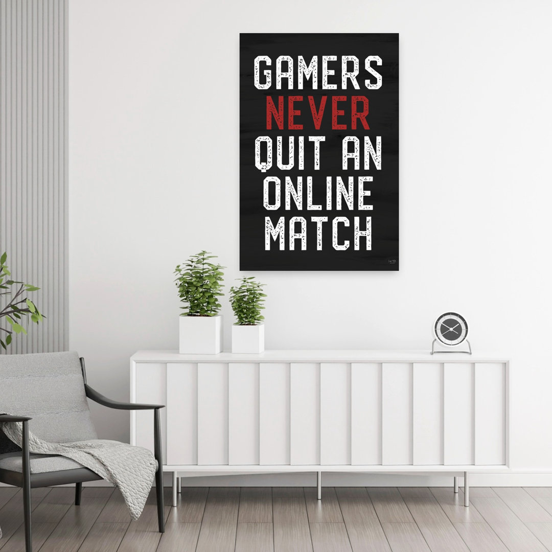 Gamers Never Quit Abstract Contemporary Wall Art Print