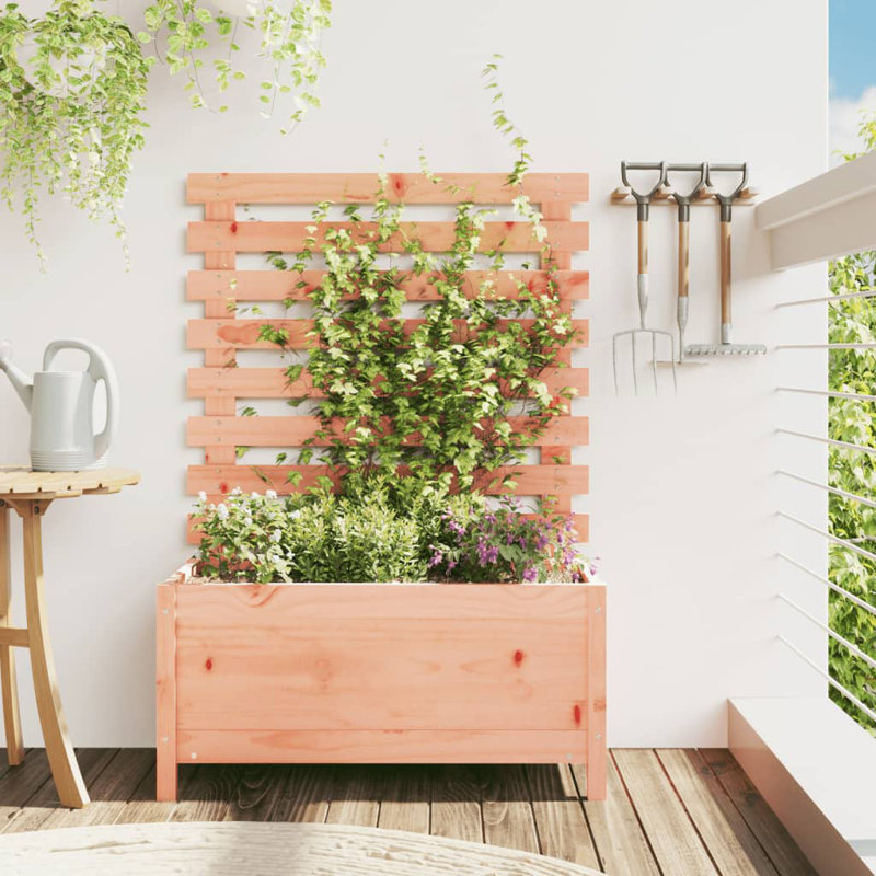 Addelin Wood Planter Box, 114cm H x 79cm W x 39.5cm D, Brown