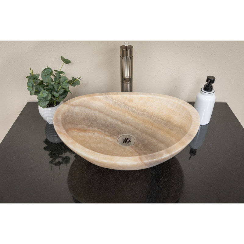Eden Bath 14'' Stone Oval Bathroom Sink