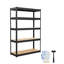  Étagère de rangement robuste en métal à 5 niveaux, support de garage industriel avec tablettes en bois, rangement réglable pour sous-sol, entrepôt, cuisine, bureau, cadre noir