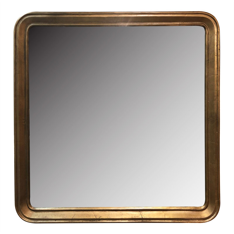 Brass Framed Square Mirror, 64" x 64"