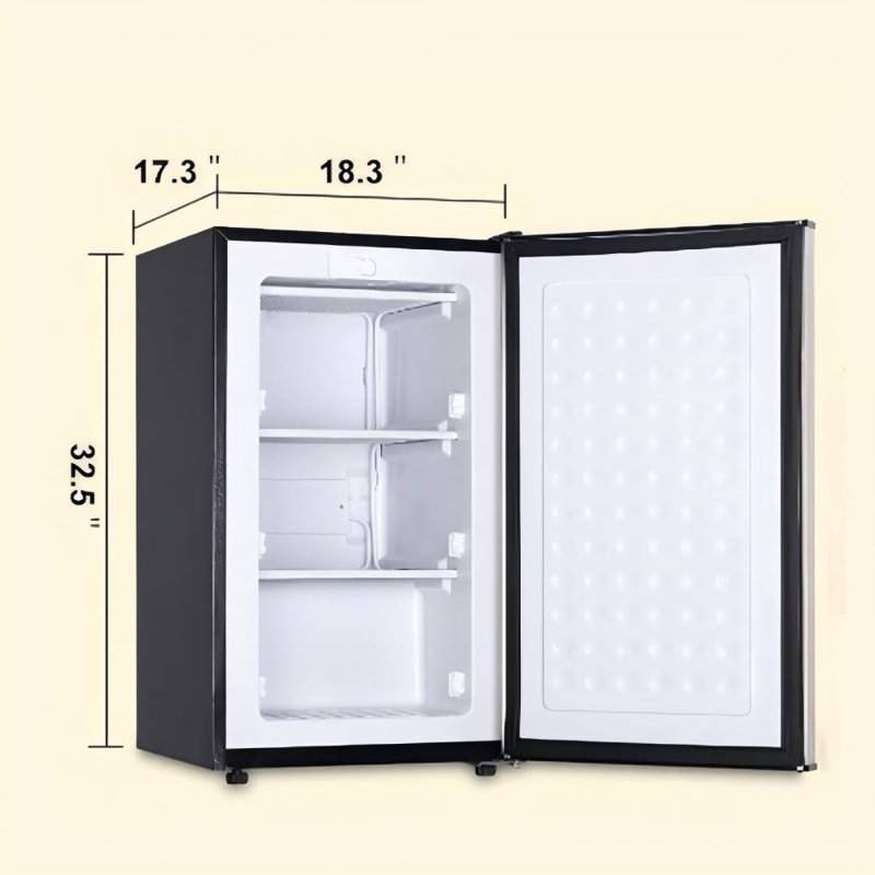 Congélateur vertical compact de 3,0 pieds cubes avec porte réversible, thermostat réglable à 3 vitesses, mini congélateur ultra silencieux à faible bruit de 40 dB pour le rangement des aliments dans les appartements, les dortoirs, les bureaux et les maisons