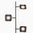 Tree 60 in. Industrial 3-Light 3-Way Dimming LED Floor Lamp with 3 Adjustable Spot Lights