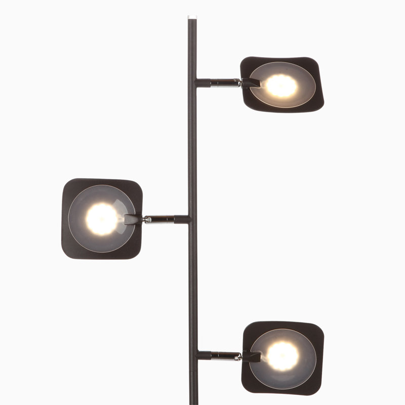 Bronze Touch-Sensitive 60" LED Floor Lamp with 3 Adjustable Heads